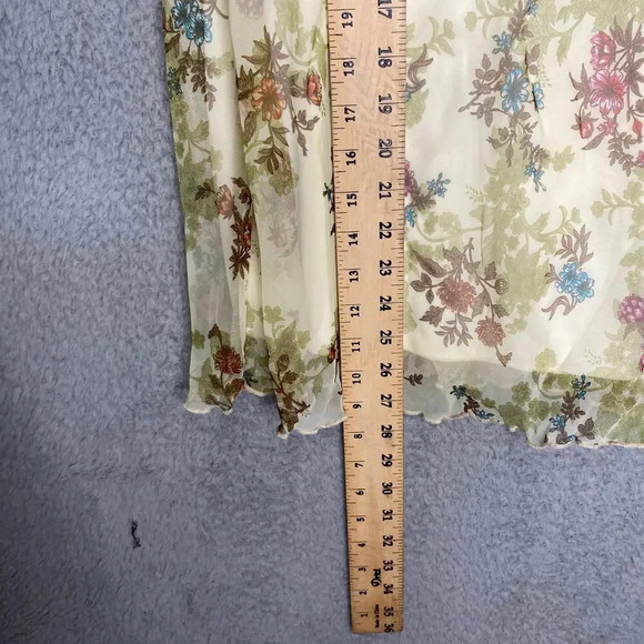 Tabloid womens 3x mini skirt green floral fairy whimsical garden y2k colorful - Picture 6 of 8